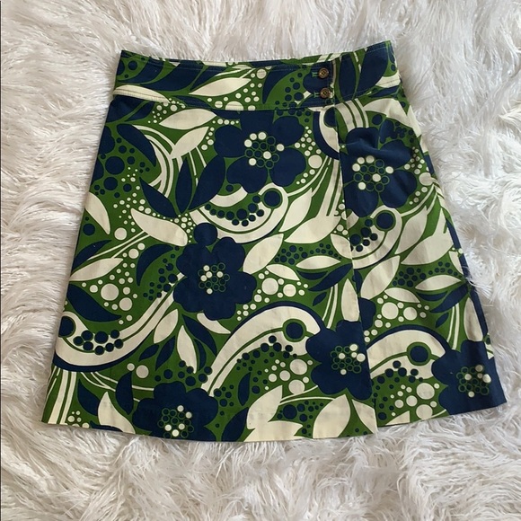 Lilly Pulitzer Dresses & Skirts - Lilly Pulitzer Green Blue & Cream Floral Skirt 6
